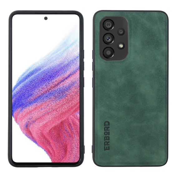 Huse pentru Samsung Galaxy A53, ERBORD Business, cu placă de suport pentru mașină, verde