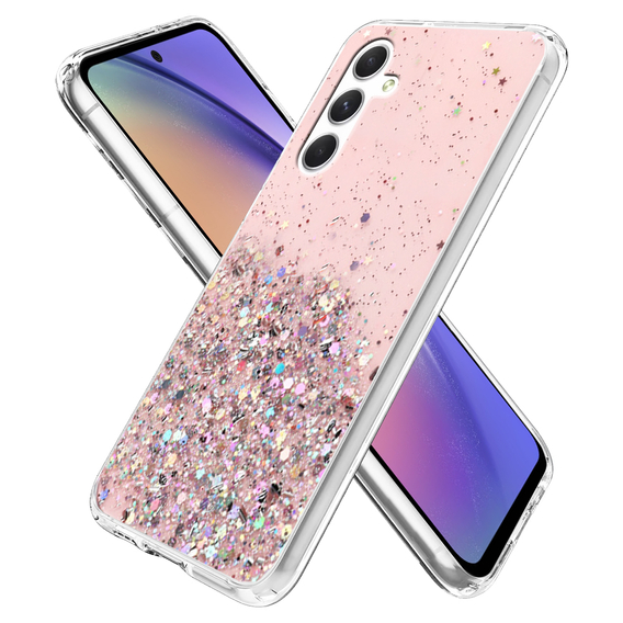 Huse pentru Samsung Galaxy A54 5G, Glittery, roz rose gold