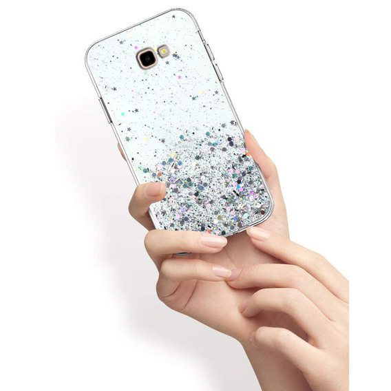 Huse pentru Samsung Galaxy J4 Plus, Glittery, transparentă