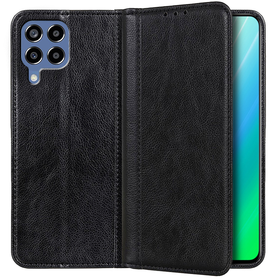 Huse pentru Samsung Galaxy M33 5G, Wallet Litchi Leather, negru