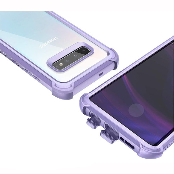 Huse pentru Samsung Galaxy S10 Plus, Dexnor Full Body Rugged, transparent / violet