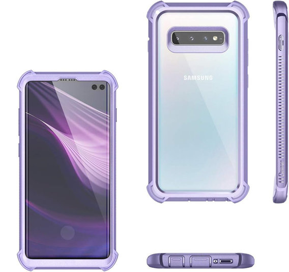 Huse pentru Samsung Galaxy S10 Plus, Dexnor Full Body Rugged, transparent / violet