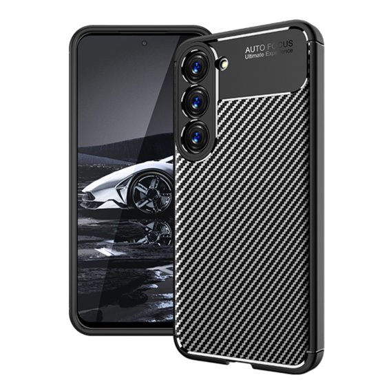 Huse pentru Samsung Galaxy S23, Carbon Gel, negru