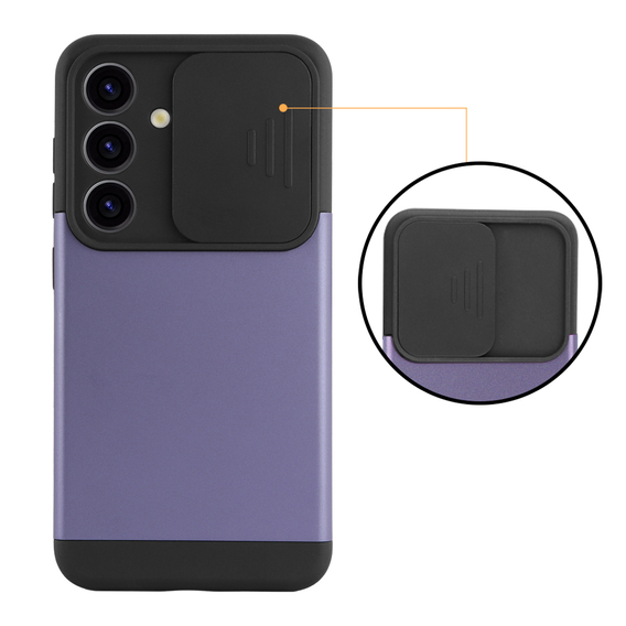 Huse pentru Samsung Galaxy S24, ERBORD CamProtect Slide Camera, violet