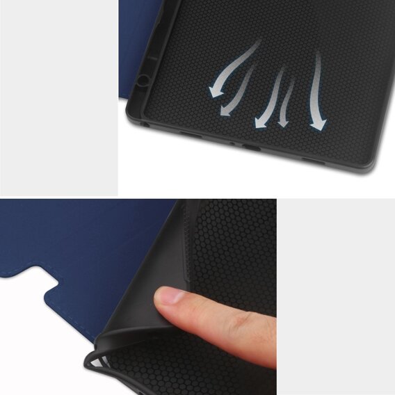 Huse pentru Samsung Galaxy Tab S9 FE, Business Card and Pen Slot, albastru