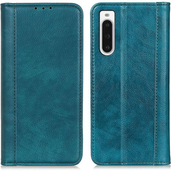 Huse pentru Sony Xperia 10 V, Wallet Litchi Leather, verde