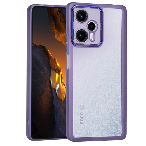 Huse pentru Xiaomi Poco F5, Fusion Hybrid, transparent / violet