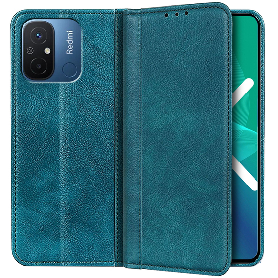 Huse pentru Xiaomi Redmi 12C, Wallet Litchi Leather, verde