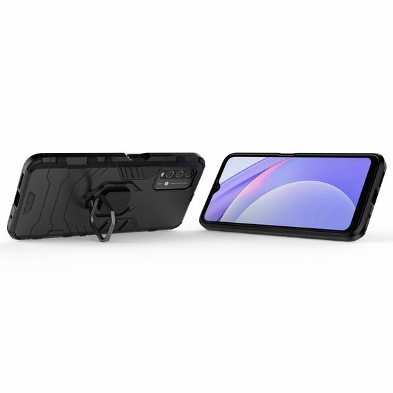 Huse pentru Xiaomi Redmi 9T / Poco M3, Kickstand Ring, negru