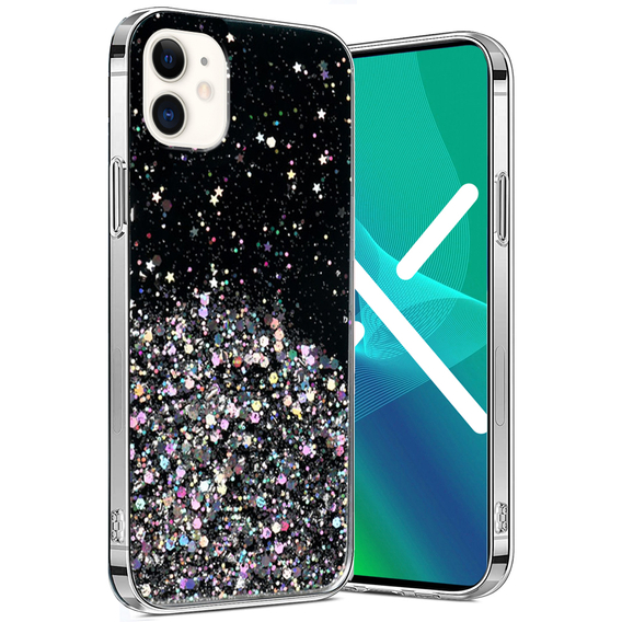 Huse pentru iPhone 12/12 Pro, Glittery, negru