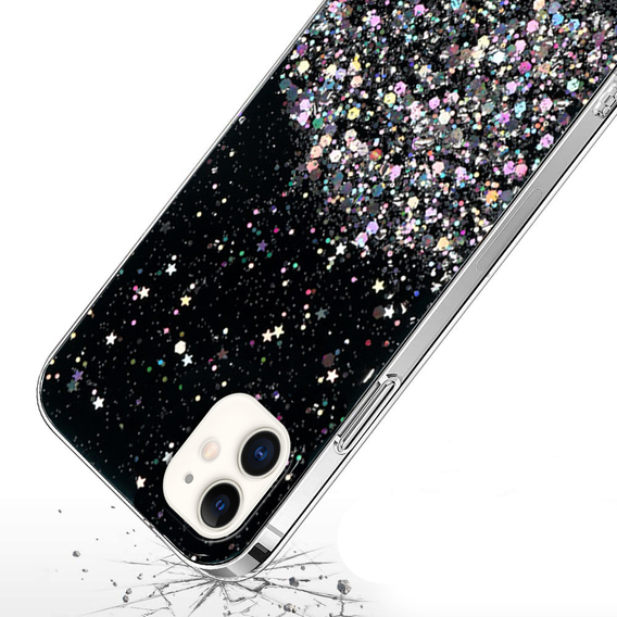 Huse pentru iPhone 12/12 Pro, Glittery, negru