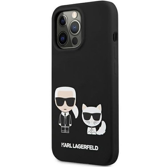 Karl Lagerfeld Huse pentru iPhone 13 Pro, Silicone Karl&Choupette, negru