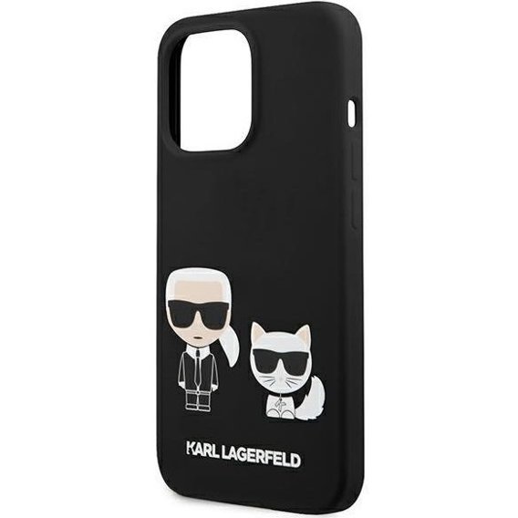 Karl Lagerfeld Huse pentru iPhone 13 Pro, Silicone Karl&Choupette, negru