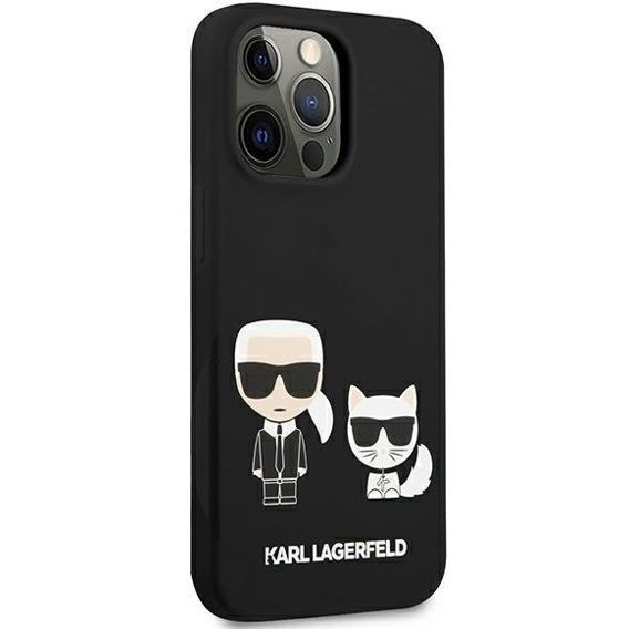 Karl Lagerfeld Huse pentru iPhone 13 Pro, Silicone Karl&Choupette, negru