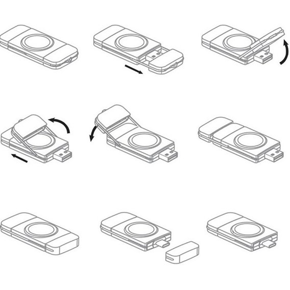 Ładowarka indukcyjna do Apple Watch 1/2/3/4/5/6/7/8/SE, Biała