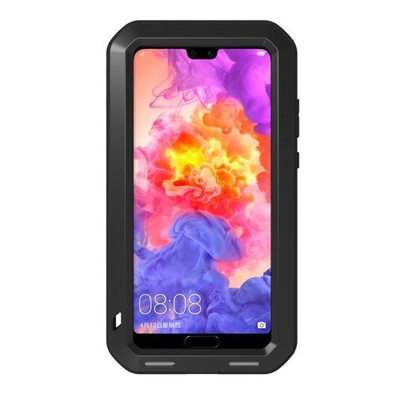 Love Mei Huse pentru Huawei P20 Pro, armored with glass, negru