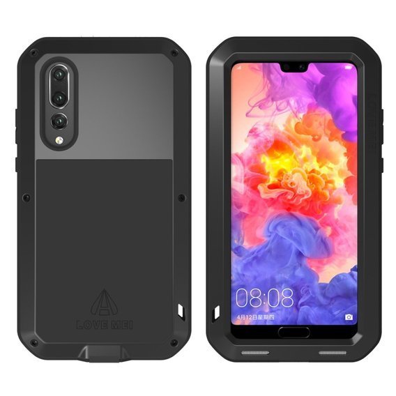 Love Mei Huse pentru Huawei P20 Pro, armored with glass, negru