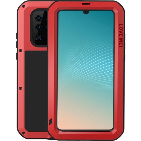 Love Mei Huse pentru Huawei P30 Pro, armored with glass, roșu / negru