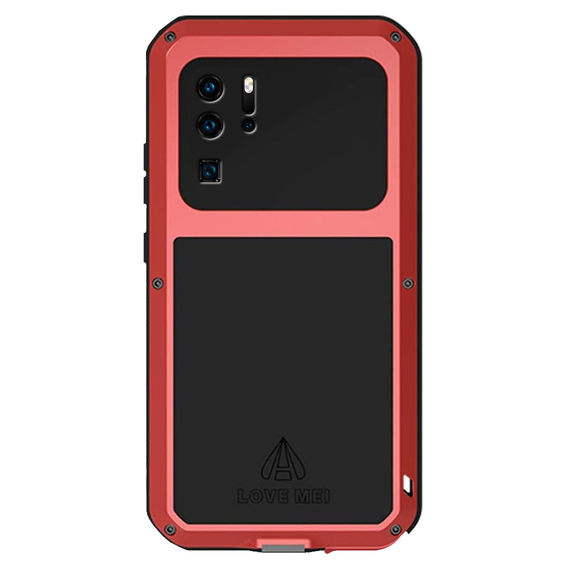 Love Mei Huse pentru Huawei P30 Pro, armored with glass, roșu / negru