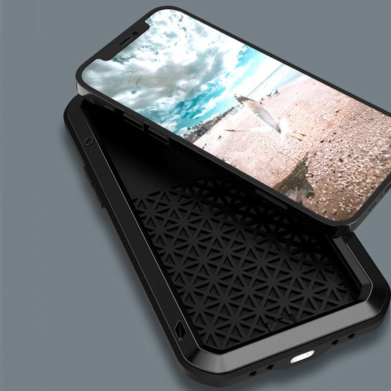 Love Mei Huse pentru iPhone 12 Pro, armored with glass, negru