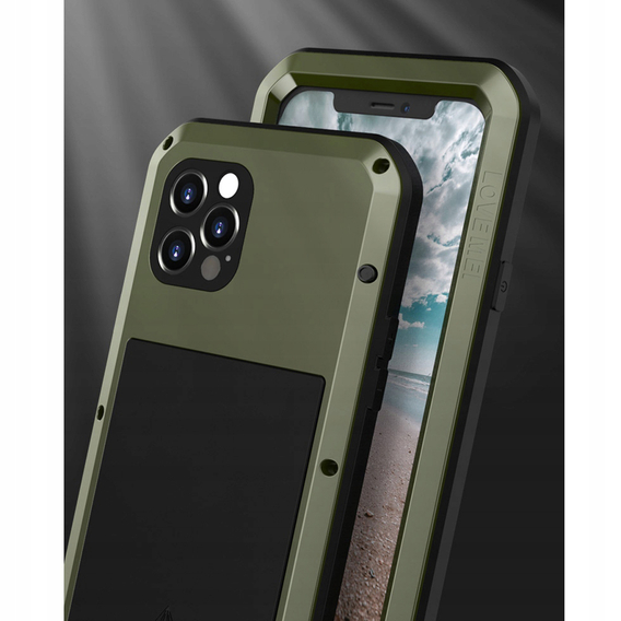 Love Mei Huse pentru iPhone 12 Pro, armored with glass, verde