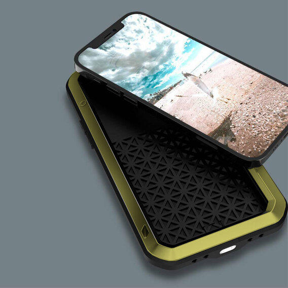 Love Mei Huse pentru iPhone 14, armored with glass, galben