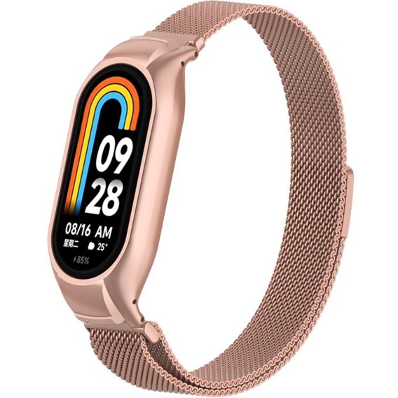 Pasek Bransoleta Milanese do Xiaomi Smart Band 8, Różowy