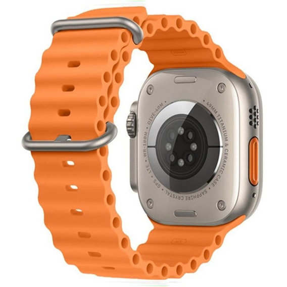 Pasek Silikonowy Ocean do Apple Watch 1/2/3/4/5/6/7/8/SE/ULTRA 42/44/45/49MM, Pomarańczowy