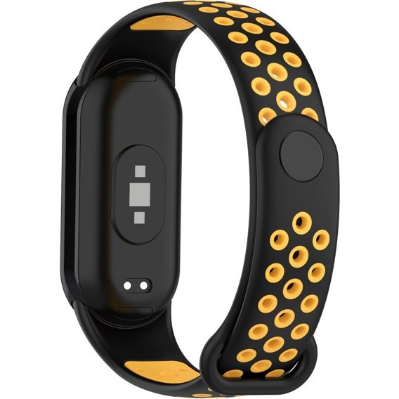 Pasek Silikonowy do Xiaomi Smart Band 8, Czarny / Żółty