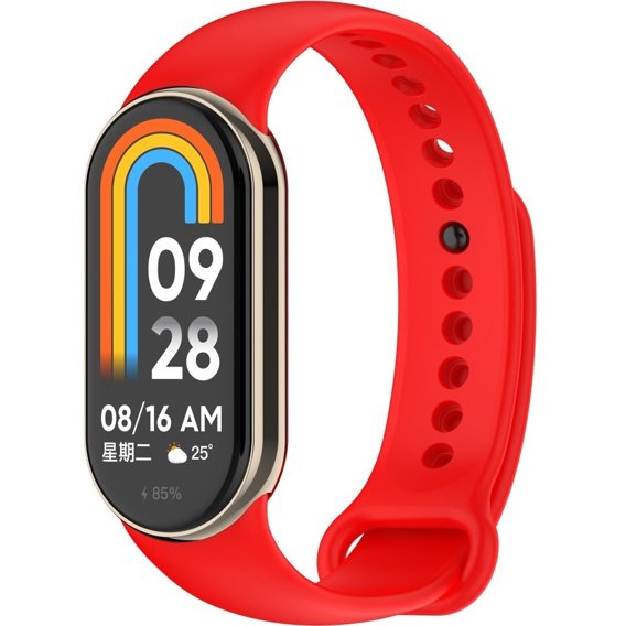 Pasek Silikonowy do Xiaomi Smart Band 8, Czerwony