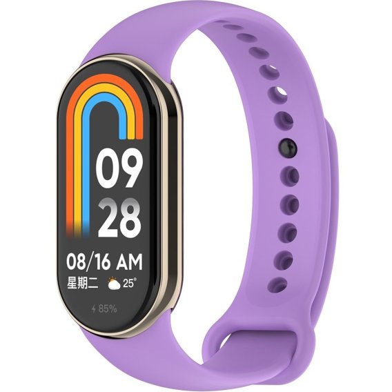 Pasek Silikonowy do Xiaomi Smart Band 8, Fioletowy