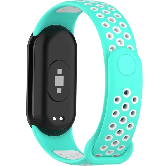 Pasek Silikonowy do Xiaomi Smart Band 8, Zielony / Biały