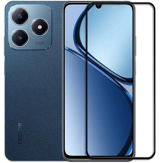 Sticlă călită 3D pentru Realme C61, cadru negru