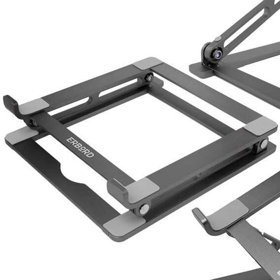 Suport pentru laptop din aluminiu, ERBORD ProDesk Stand, gri