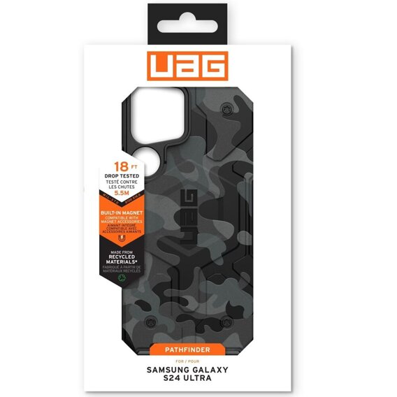 Urban Armor Gear Huse pentru Galaxy S24 Ultra, Pathfinder SE MagSafe Camo, negru