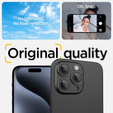 2x ERBORD OPTIK Pro sticlă călită pentru iPhone 15 Pro / 15 Pro Max camera foto, negru