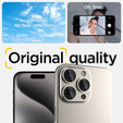 2x ERBORD OPTIK Pro sticlă călită pentru iPhone 15 Pro/15 Pro Max camera foto, titanium gri