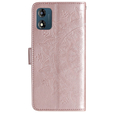 Cu clapetă pentru Motorola Moto E13, Mandala Flower, roz rose gold