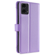 Cu clapetă pentru Motorola Moto G04 / G24 / G24 Power, Wallet Zipper Pocket, violet