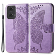 Cu clapetă pentru Motorola Moto G24 / G24 Power / G04, Butterfly, violet