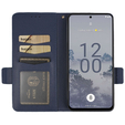 Cu clapetă pentru Nokia X30 5G, Wallet Litchi Magnet Case, albastru închis