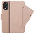 Cu clapetă pentru Oppo A38 4G / Oppo A18 4G, Card Slot, roz