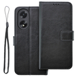 Cu clapetă pentru Oppo A38 4G / Oppo A18 4G, Crazy Horse Wallet, negru