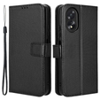 Cu clapetă pentru Oppo A38 4G / Oppo A18 4G, Wallet Smart Magnet, negru