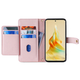 Cu clapetă pentru Oppo A38 / A18 4G, Wallet Zipper Pocket, roz