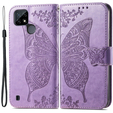 Cu clapetă pentru Realme C21Y / C25Y, Butterfly, violet