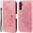 Cu clapetă pentru Samsung Galaxy A14 4G/5G, Mandala Flower, roz rose gold