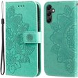 Cu clapetă pentru Samsung Galaxy A14 4G/5G, Mandala Flower, verde