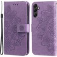 Cu clapetă pentru Samsung Galaxy A14 4G/5G, Mandala Flower, violet