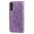 Cu clapetă pentru Samsung Galaxy A14 4G/5G, Mandala Flower, violet